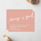 変更カジュアルは新しいアドレスのコーラルカード ノートカード (正面/裏面インサイチュ)