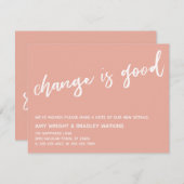 変更カジュアルは新しいアドレスのコーラルカード ノートカード (正面/裏面)