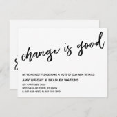 変更カジュアルは新しいアドレスの発表に適している ノートカード (正面/裏面)