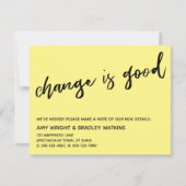 変更カジュアルは黄色の新しいアドレスカードに適している ノートカード (正面)