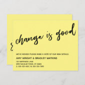 変更カジュアルは黄色の新しいアドレスカードに適している ノートカード (正面/裏面)