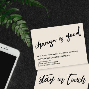 変更カジュアルはGood Cream New Address Card ノートカード