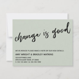 変更カジュアルはGood Sage Green New Address Card ノートカード