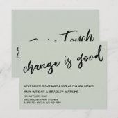 変更カジュアルはGood Sage Green New Address Card ノートカード (正面/裏面)