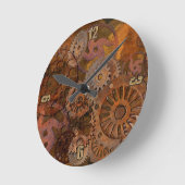 変更ギア- Steampunkギア&コグスウォールクロック ラウンド壁時計 (傾斜)