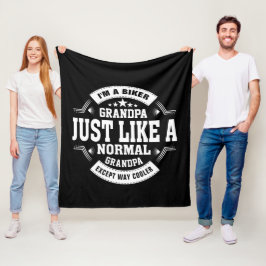 変更グランドパ名、いくつかの文字バイクもしくは自転車に乗る人祖父 フリースブランケット