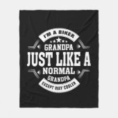 変更グランドパ名、いくつかの文字バイクもしくは自転車に乗る人祖父 フリースブランケット (正面)