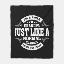 変更グランドパ名、いくつかの文字バイクもしくは自転車に乗る人祖父 フリースブランケット