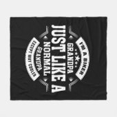 変更グランドパ名、いくつかの文字バイクもしくは自転車に乗る人祖父 フリースブランケット (正面(横))