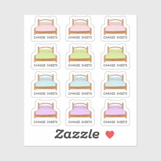 変更シート寝具清掃リマインダーハウスワーク シール (シート)