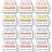 変更シート寝具清掃リマインダーハウスワーク シール (正面)