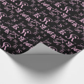 変更モノグラムブラックレタースタイルすべての行事 ラッピングペーパー (角)