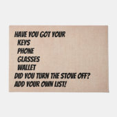 変更リストなし忘れ鍵電話財布前 ドアマット (正面)