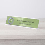 変更可能なビジネスロゴ（緑） デスクネームプレート (正面)