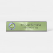 変更可能なビジネスロゴ（緑） デスクネームプレート (正面)