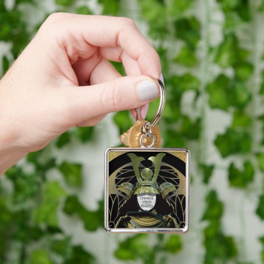 変更可能な写真、サムライヘルメット キーホルダー (手)