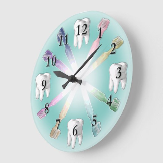 変更可能な背景色を有する歯科用時計 ラージ壁時計 (傾斜)