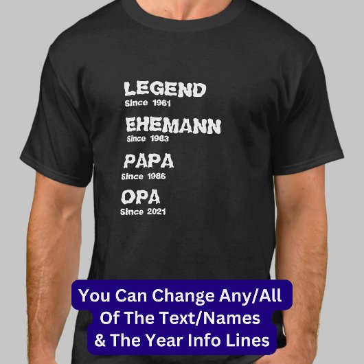 変更名年凡例旦父父Opa Tシャツ