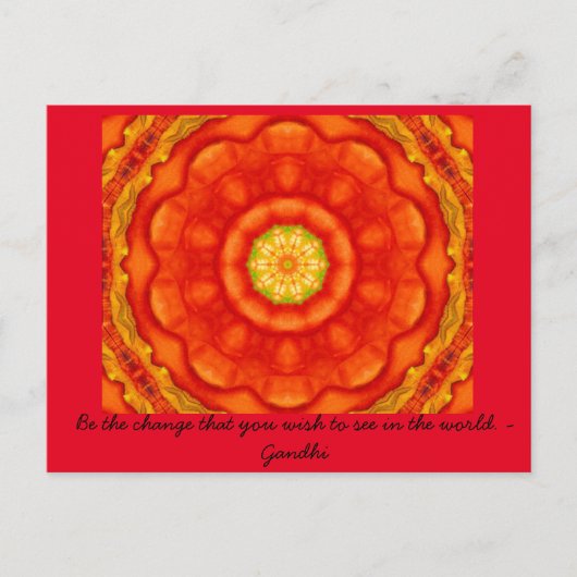 変更引用文ガンジー感動的語 ポストカード (正面)