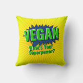 変更文字ビーガンスーパーパワー漫画スタイル文字 クッション (裏面)