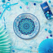 変更文字マッチングディワリブルー7"プレート ペーパープレート (パーティー)