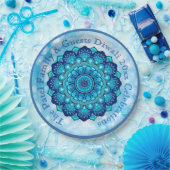 変更文字マッチングディワリブルー9"プレート ペーパープレート (パーティー)