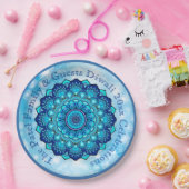 変更文字マッチングディワリブルー9"プレート ペーパープレート (パーティー)