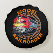 変更文字モデル鉄道車両レッドイエローディーゼルThr ラウンドクッション (裏面)