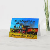 変更文字名の追加Steam Trainハッピーバースデー カード (正面)