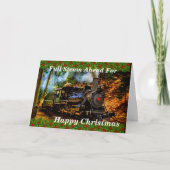 変更文字名を追加スチームトレインハッピークリスマス カード (正面)