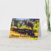 変更文字名を追加スチームトレイン父の日 カード (正面)