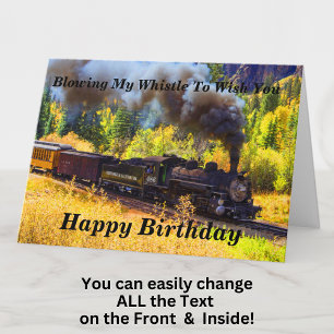 変更文字名を追加Steam Trainハッピーバースデー カード