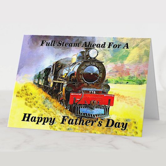 変更文字名を追加Steam Train Faters Day Card カード
