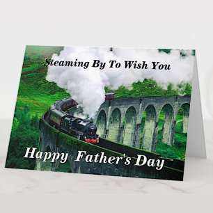 変更文字名を追加Steam Train Faters Day Card カード