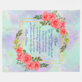 変更文字名前の追加フローラバラWe Huged Blue フリースブランケット (正面(横))