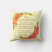 変更文字名前を追加クリームフローラ私たちは抱擁 クッション (裏面)