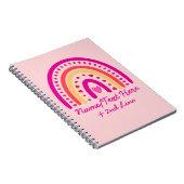 変更文字名前を追加、ボーホレインボーハートピンク ノートブック (右側)