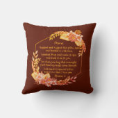 変更文字名前を追加Bohoフラワーフレームハグ抱き込み クッション (裏面)