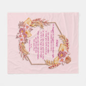 変更文字名前を追加Bohoフラワーフレームハグ抱き込み フリースブランケット (正面(横))