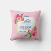 変更文字名前を追加Boho花の羽毛ハグ クッション (正面)