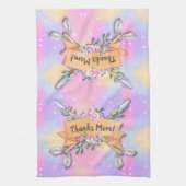 変更文字名前を追加Boho Flower Arrowsソフトブラウン キッチンタオル (縦)