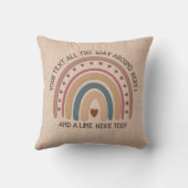 変更文字名前を追加Boho Rainbowハートソフトブラウン クッション (裏面)