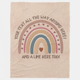 変更文字名前を追加Boho Rainbowハートソフトブラウン フリースブランケット