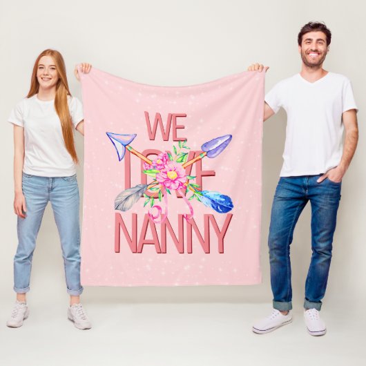 変更文字名Boho Arrows花NANNY大好き フリースブランケット (インサイチュ)