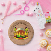 変更文字年10月20xxビールグラス7" ペーパープレート (パーティー)