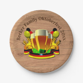 変更文字年10月20xxビールグラス7" ペーパープレート