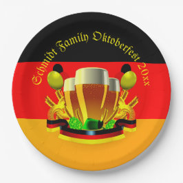 変更文字年10月20xxビールグラス9" ペーパープレート