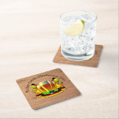 変更文字年10月20xxビールグラス スクエアペーパーコースター (インサイチュ)