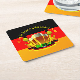 変更文字年10月20xxビールグラス スクエアペーパーコースター