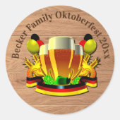 変更文字年10月20xxビールグラス ラウンドシール (正面)